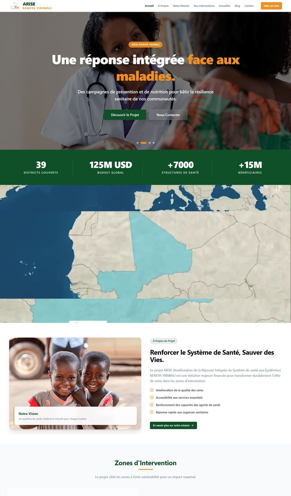 Site web ARISE / Keneya Yiriwali